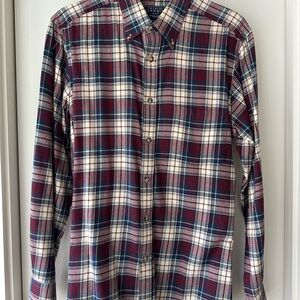 Charles Tyrwhitt Red and Blue Casual Slim Fit Plaid Shirt